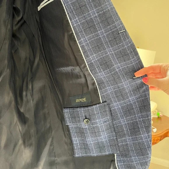 Joseph Abboud Navy Checkered Blazer - Picture 8 of 11